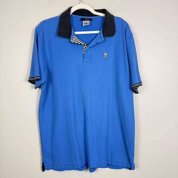 Psycho Bunny Other - Psycho Bunny Polo Mens XXL Blue Black White Checkered Collared Preppy Office Top